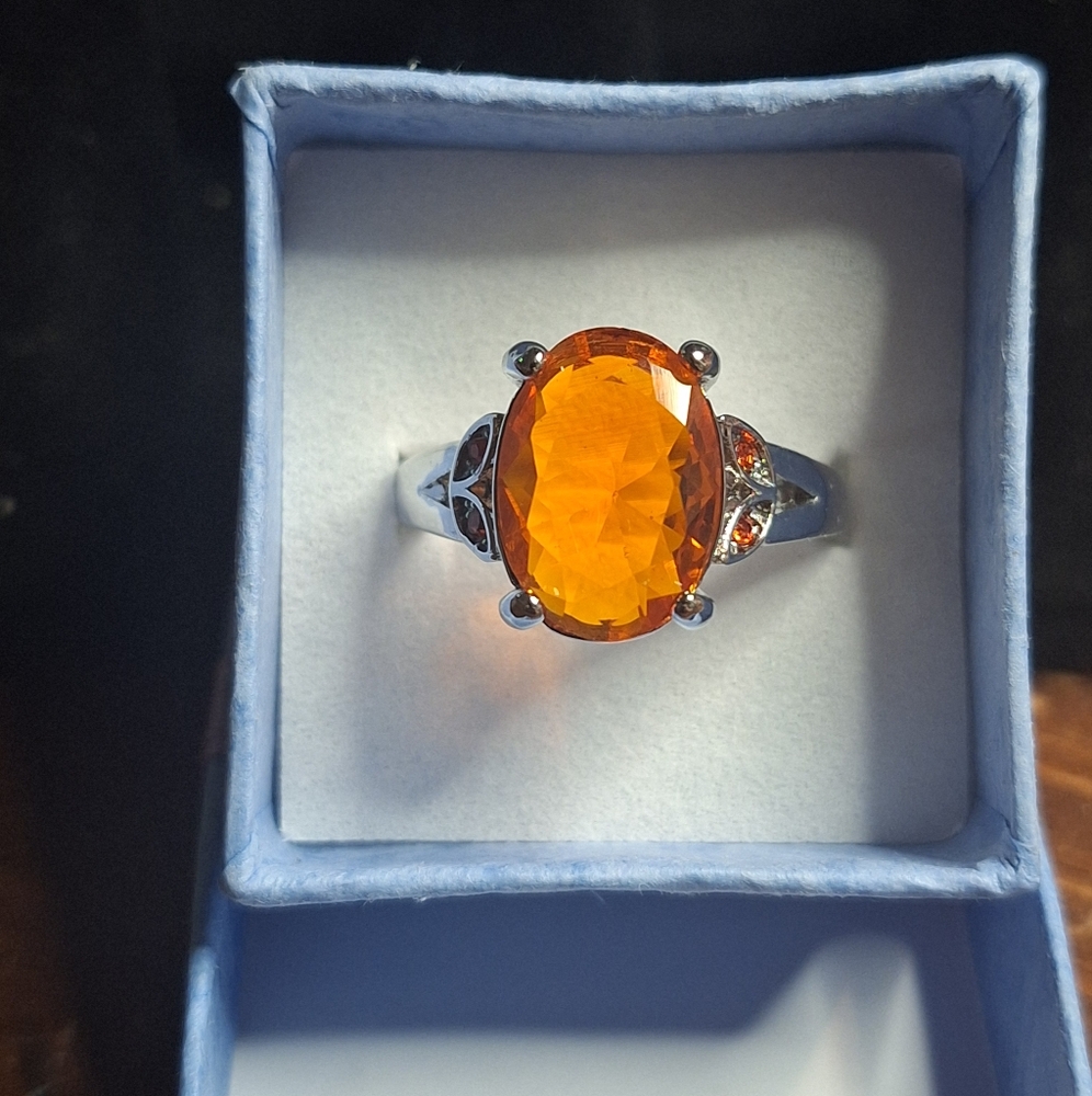 Orange Gemstone Ring size 9